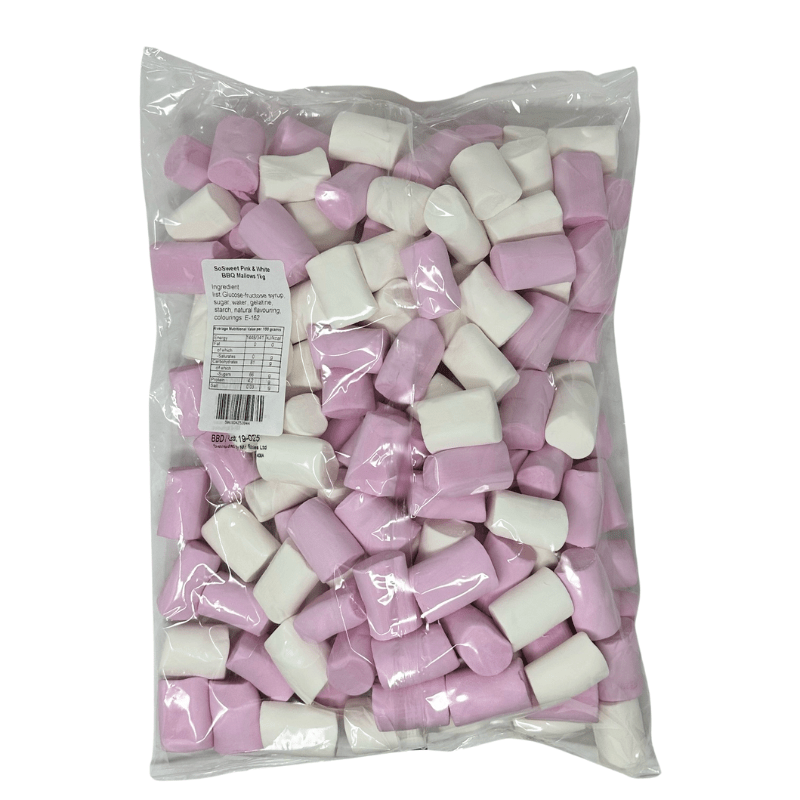 Sosweet BBQ Pink & White Mallows 1kg