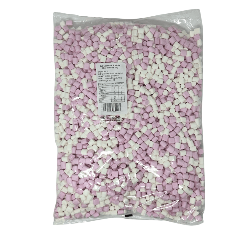 SoSweet Mini Pink & White Mallows 1kg